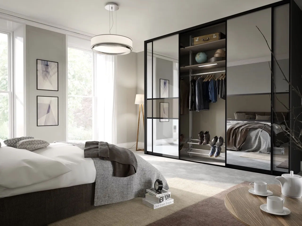 mirrored sliding closet doors