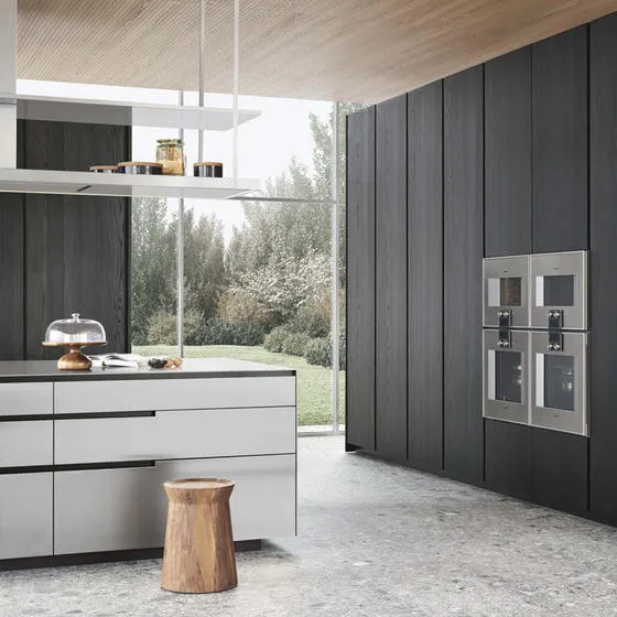 Modern Black And White Kitchens Melamine With Particle Board-GK-027-7