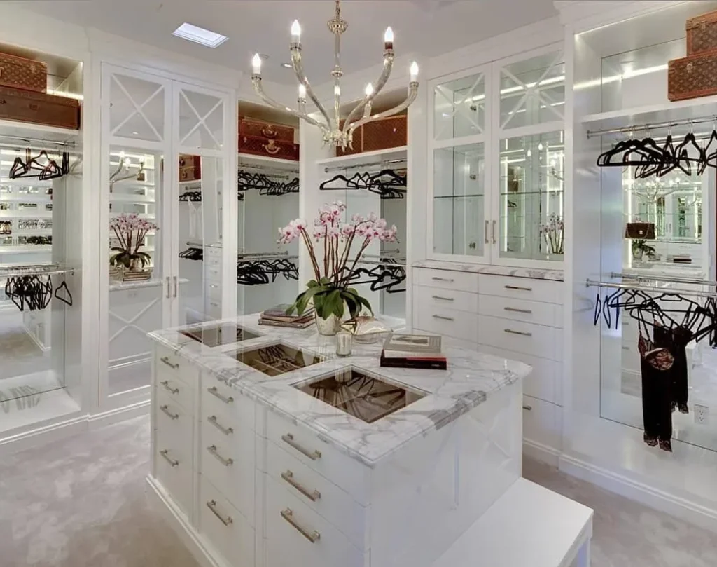 walk in closet with island