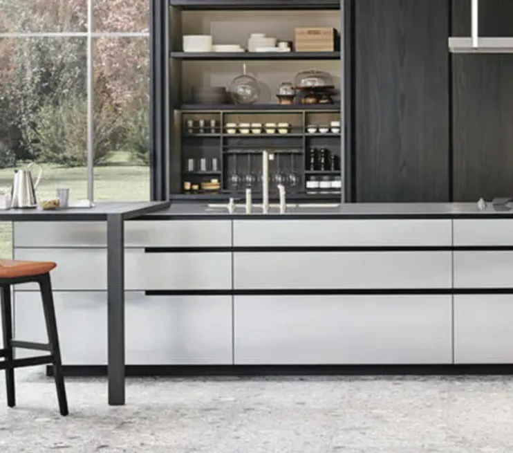 Modern Black And White Kitchens Melamine With Particle Board-GK-027-6