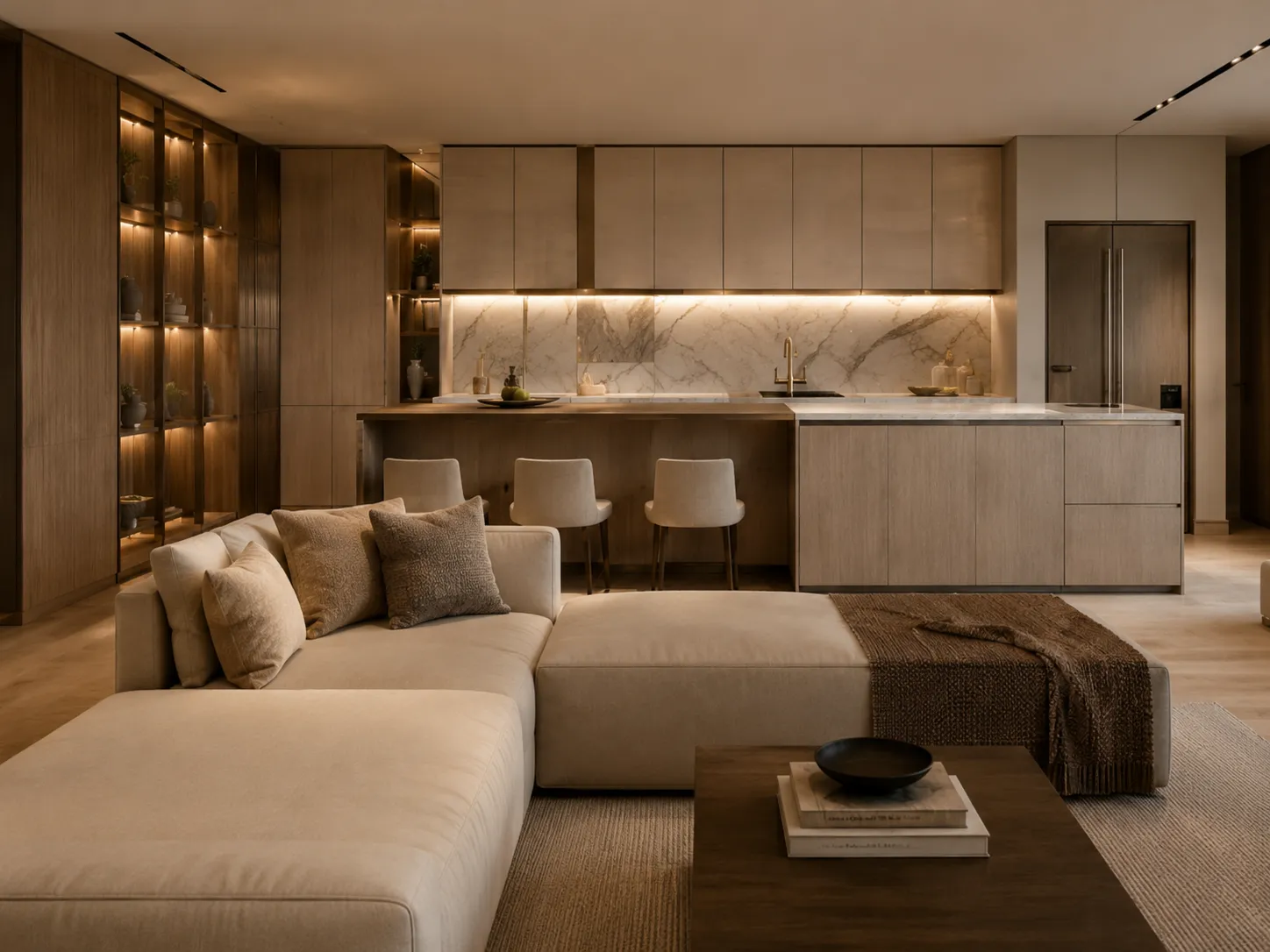 Custom Integrated Door Wall Cabinet System in modern apartment