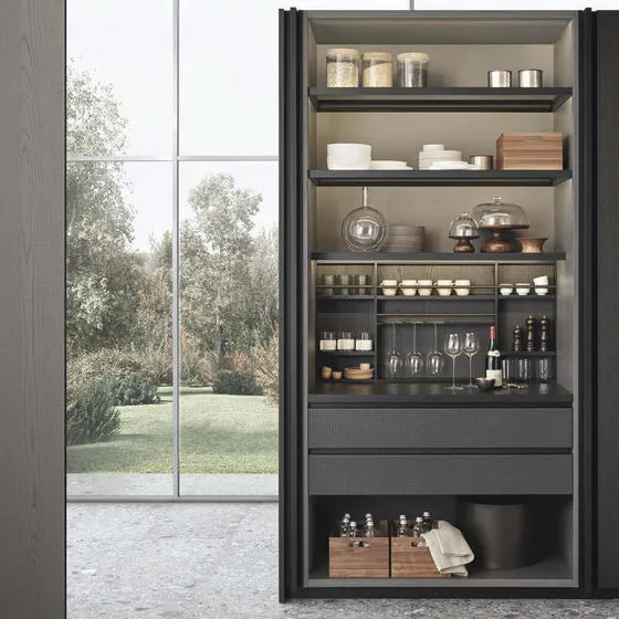 Modern Black And White Kitchens Melamine With Particle Board-GK-027-2