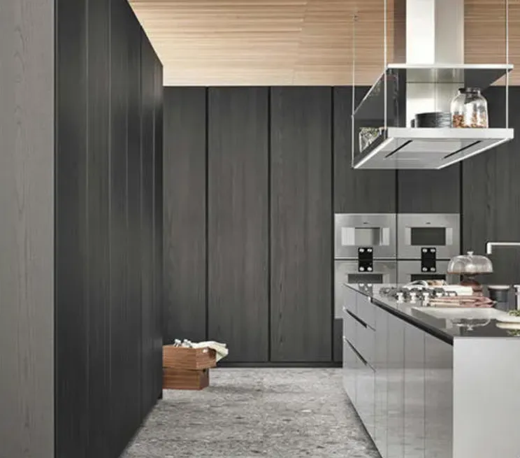 Modern Black And White Kitchens Melamine With Particle Board-GK-027-5