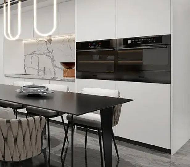 Melamine White Kitchen With Particle Board-GK-095-3