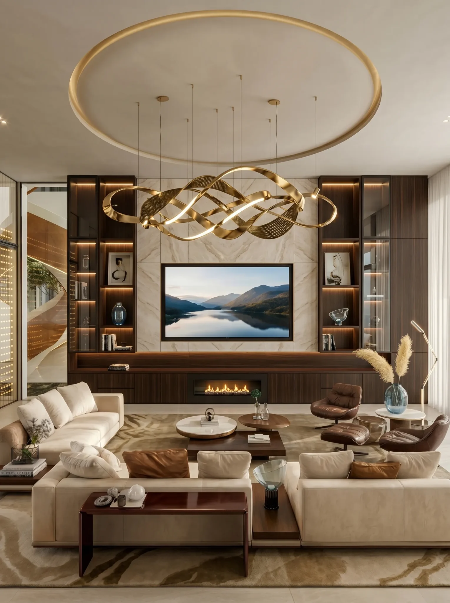 3D modern luxury tv cabinet design (4)