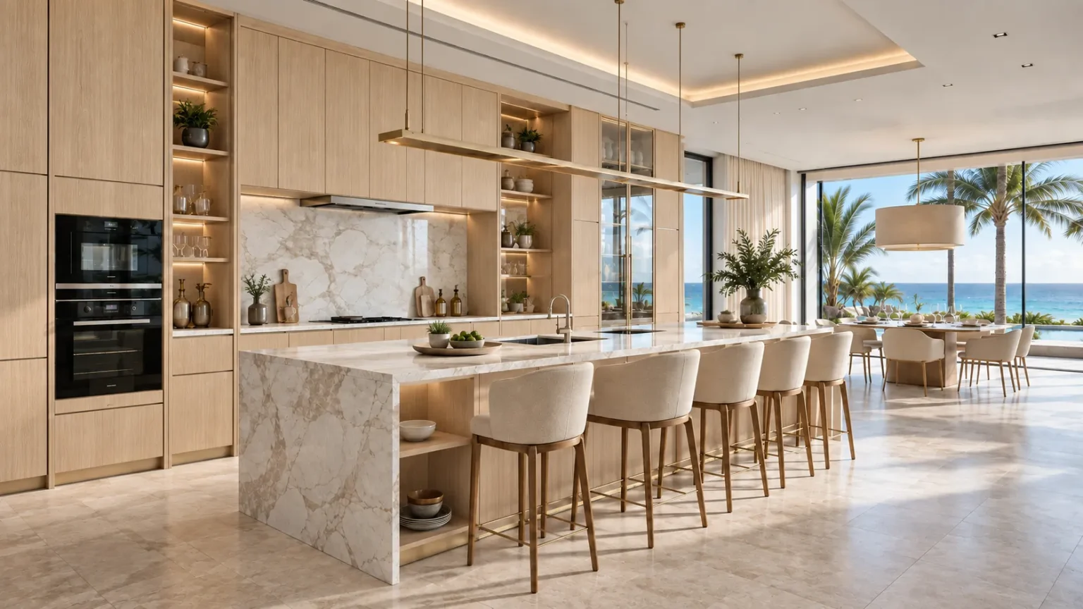 Modern luxury coastal kitchen cabinet from china