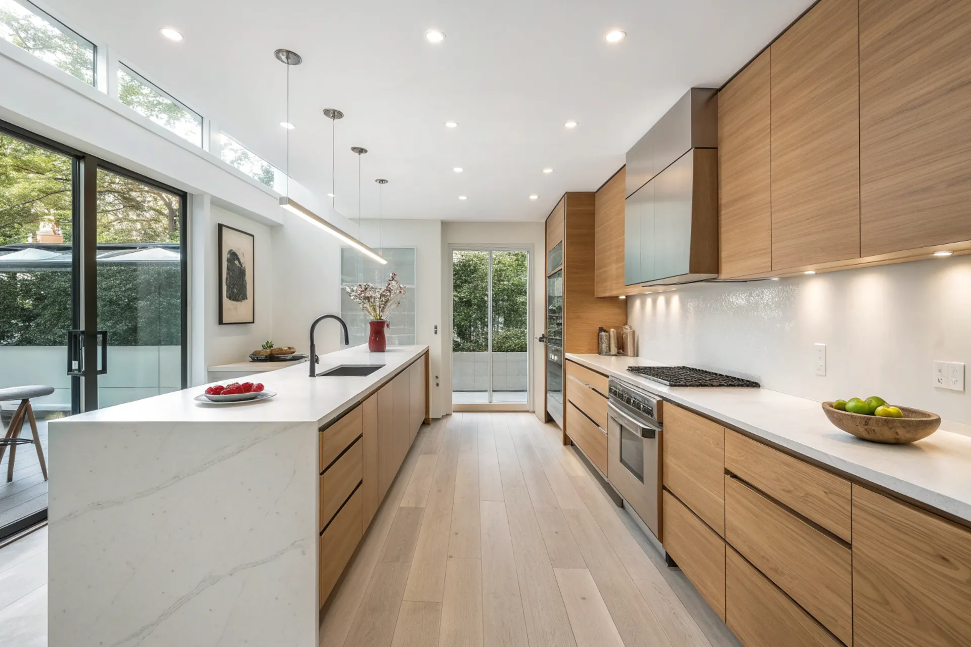 modern-white-oak-kitchen cabinets