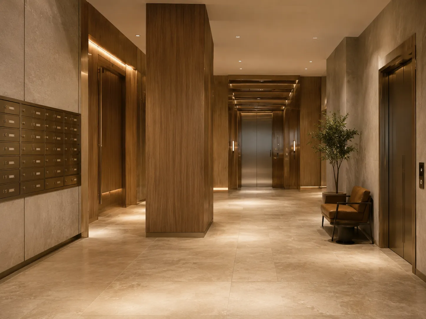 Custom Integrated Door Wall Cabinet System in multi family project