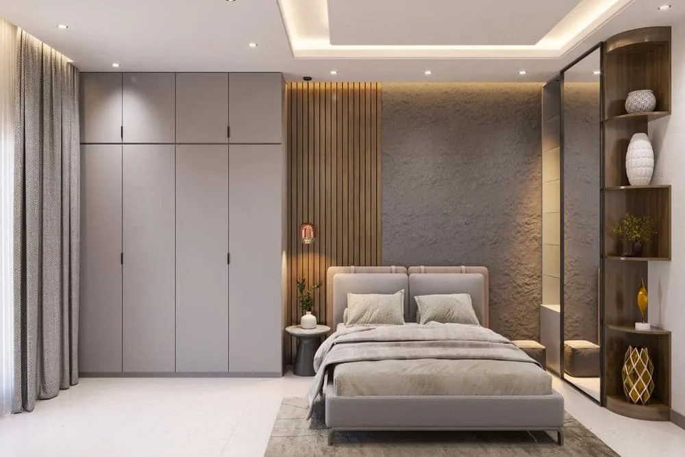 Grey matte built in closet