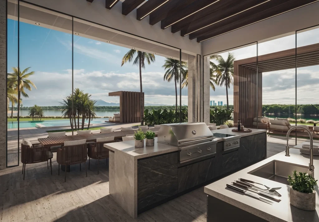 Modern luxury outdoor kitchen