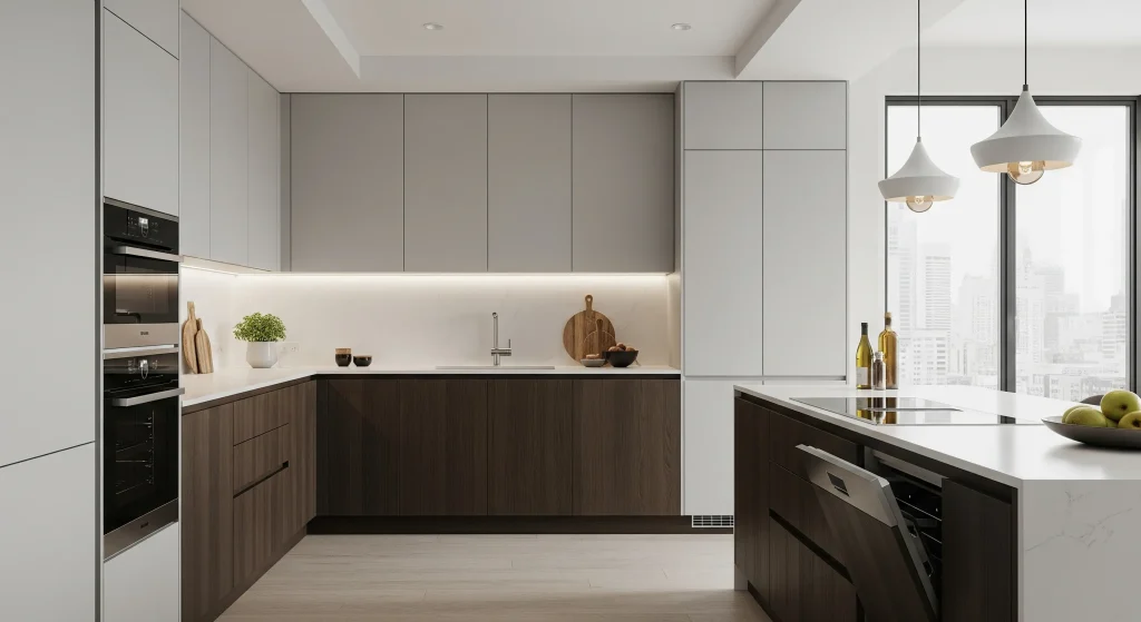 European Style Cabinets Modern Frameless Style for the Kitchen
