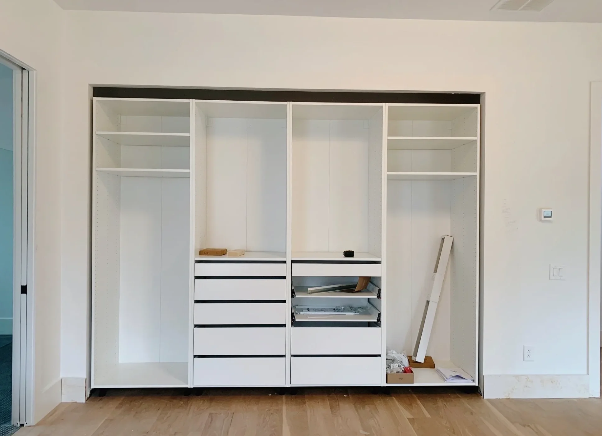 built in closet before