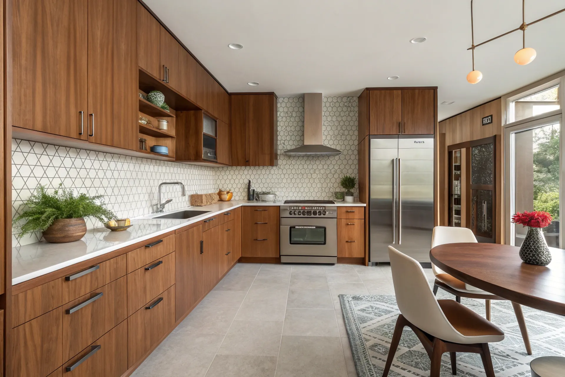 mid-century-modern-kitchen cabinets