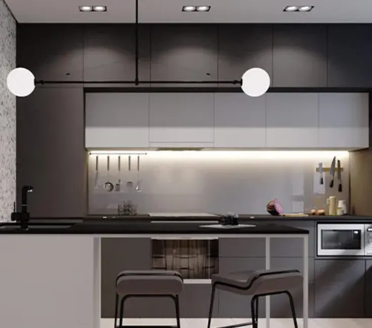 Contemporary Kitchen Cabinets UV Lacquer With Particle Board-GK-034-4