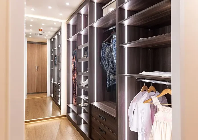 single sided walk in closets