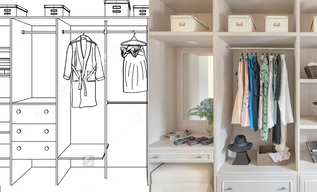 3d closet and modern closet