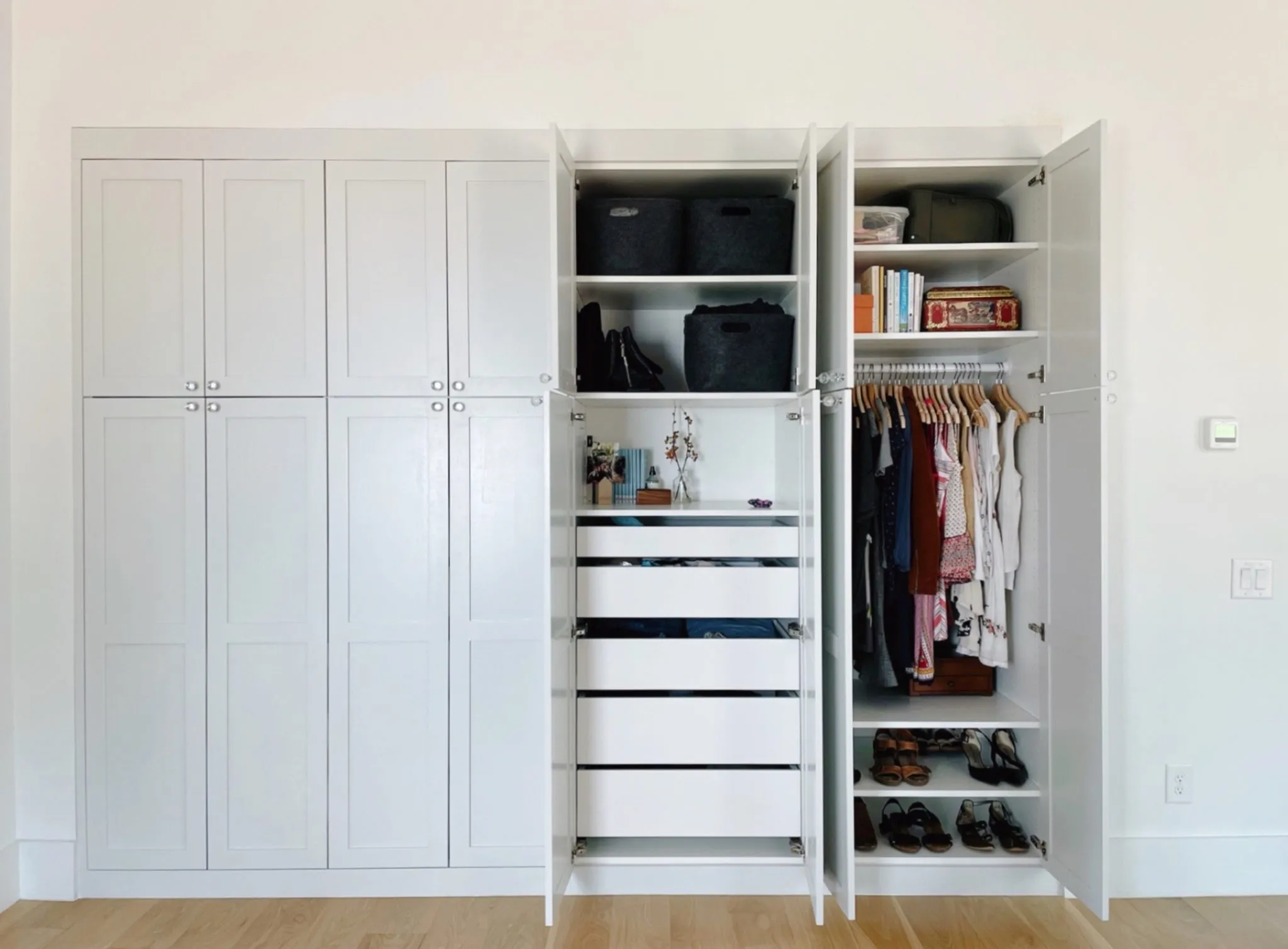 built in closet after