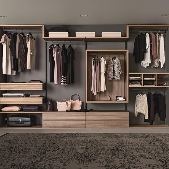 Brown wardrobe tempered glass with aluminum frame-GW-070