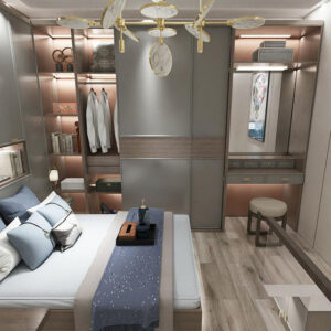 Bedroom wardrobe PVC with HDF-GW-097