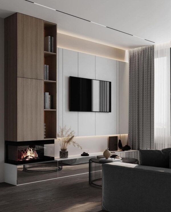 Living room display cabinet UV Lacquer with particle board-GT-014