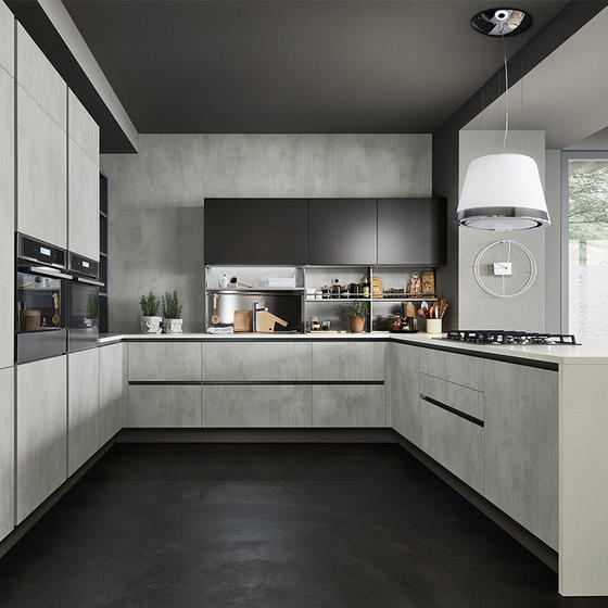 Contemporary Kitchen Cabinets Melamine with Particle Board-GK-030