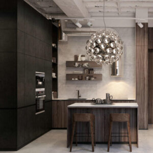 Modern black and brown kitchen 003
