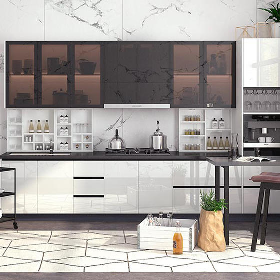 Modern White Cabinets UV Lacquer with Particle Board-GK-085