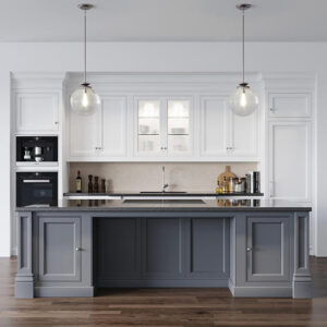 traditional white and grey kitchens PVC with HDF-GK-057