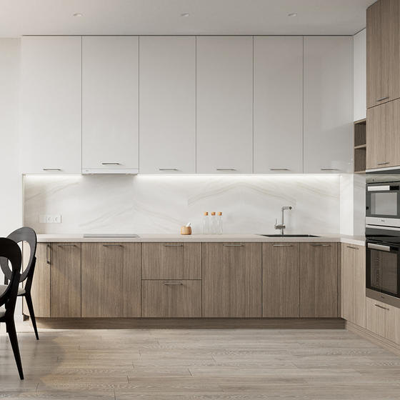 modern kitchen cabinet colours melamine with particle board-GK-029