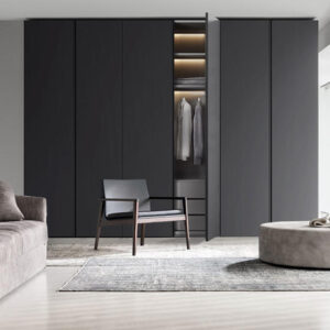 Black wardrobe melamine with particle board-GW-094