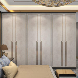 Grey wardrobe PVC with HDF-GW-031
