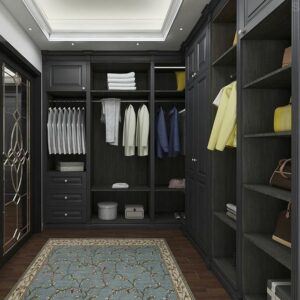 Grey wardrobe PVC with HDF-GW-045