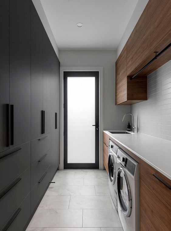 Washing machine cupboard UV Lacquer with particle board-GL-013