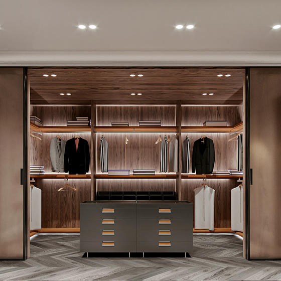 Walk in closet island open door with particle board-GW-104