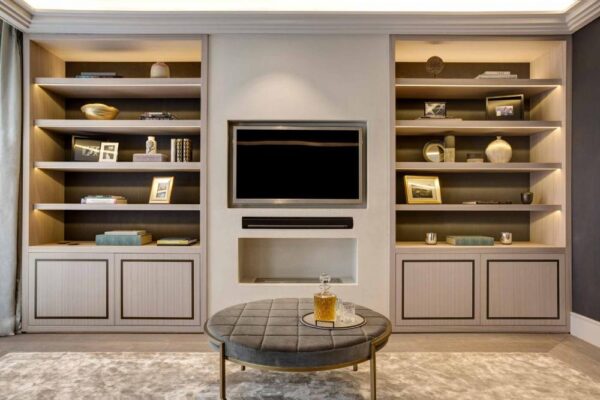 White cabinet living room melamine with particle board-GT-009