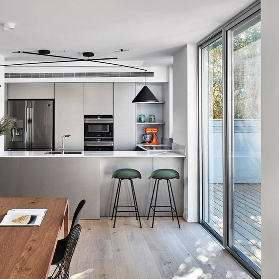 Modern Grey Kitchen Cabinets Melamine with Particle Board-GK-100