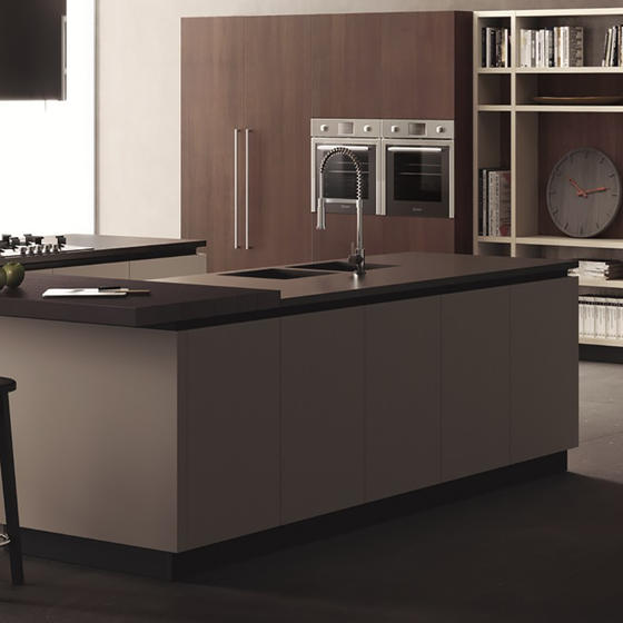 melamine dark brown kitchen 002 Melamine Dark Brown Kitchen with Particle Board-GK-068