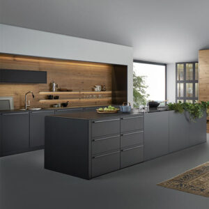 modern black kitchen cabinets UV Lacquer with particle board-GK-031