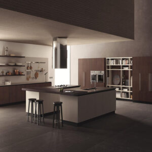 Melamine dark brown kitchen 004