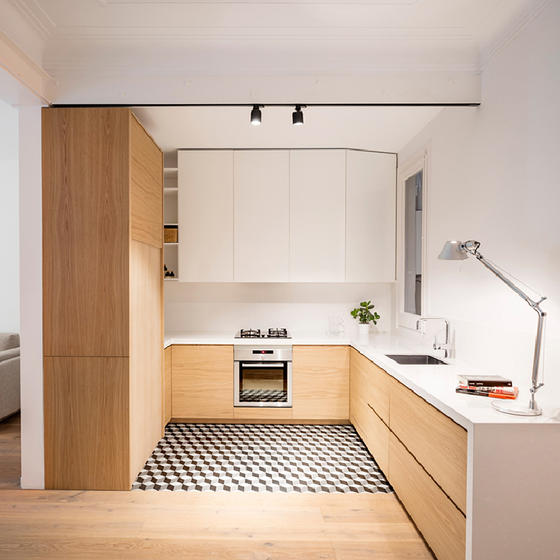 Modern Yellow Kitchen Cabinets Melamine with Particle Board-GK-028