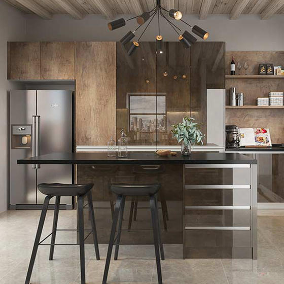 Modern Cabinets UV Lacquer with Particle Board-GK-064