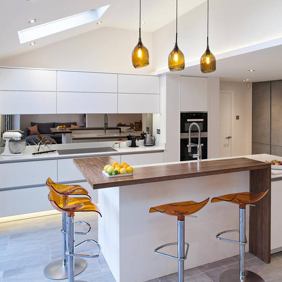 Modern White Kitchens UV Lacquer with Particle Board-GK-046