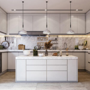 Modern White Kitchens Lacquer with HDF GK-023