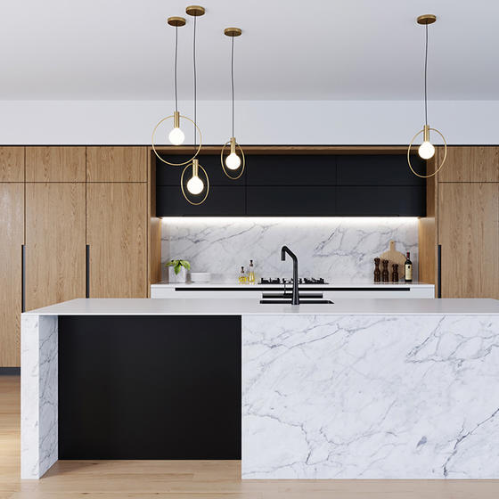 modern wood kitchen cabinets melamine with particle board-GK-017