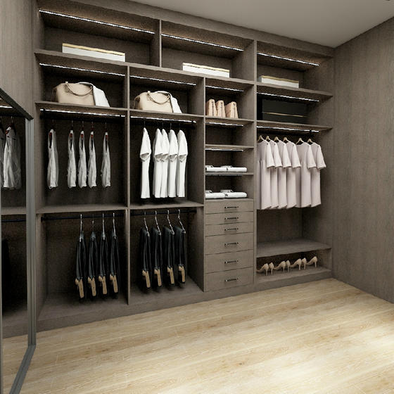 Walk in wardrobe storage melamine with particle board-GW-063